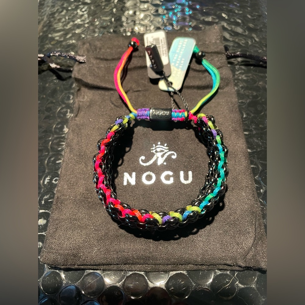 💛❤️ NOGU Deluxe Kismet Spectrum Gunmetal Adjustable Bracelet 💙💜